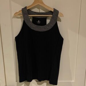 Tuff Athletics Black Tank Top with Silver Accents